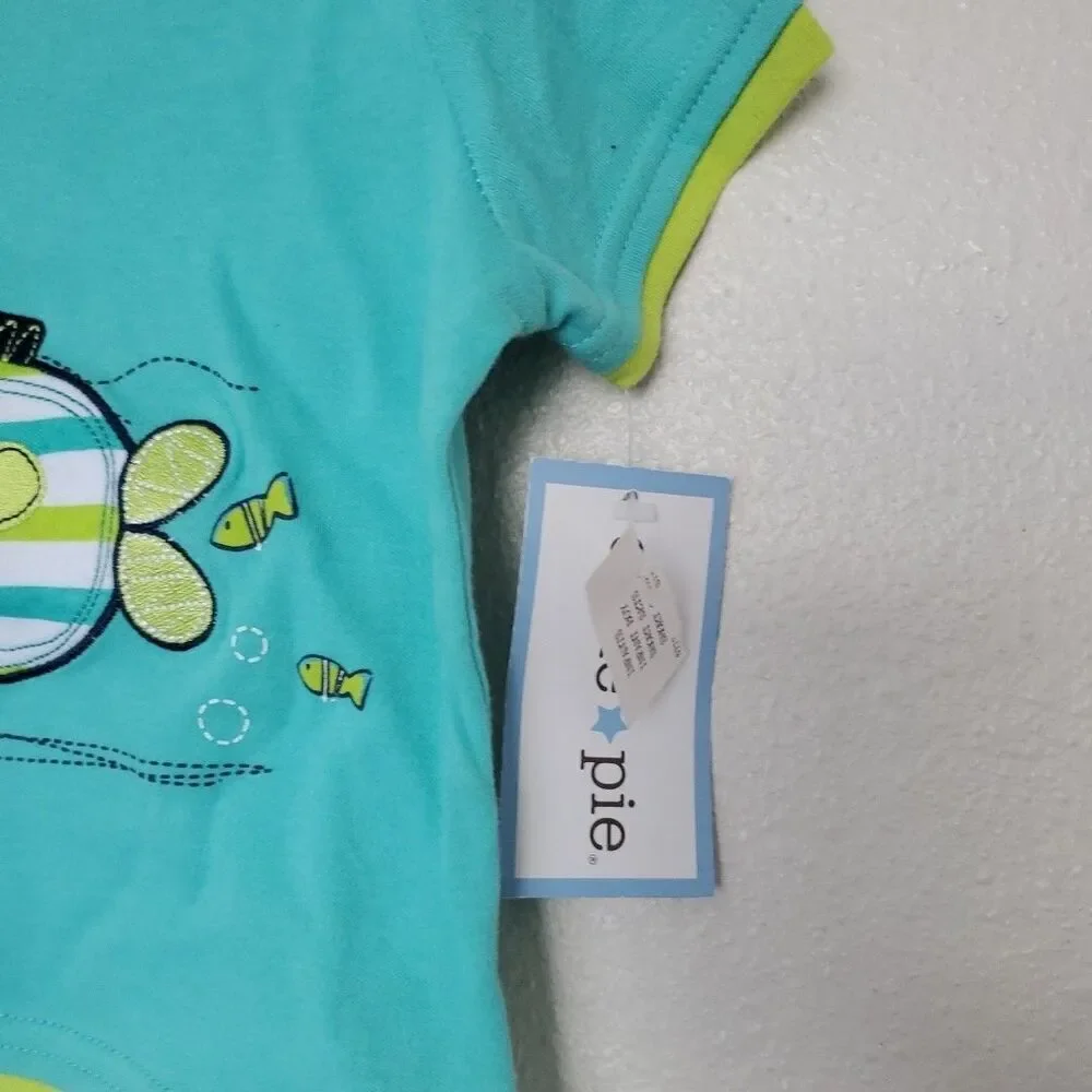 Cutie Pie 12M Child toddler short sleeve T-shirt Submarine Cotton Green
